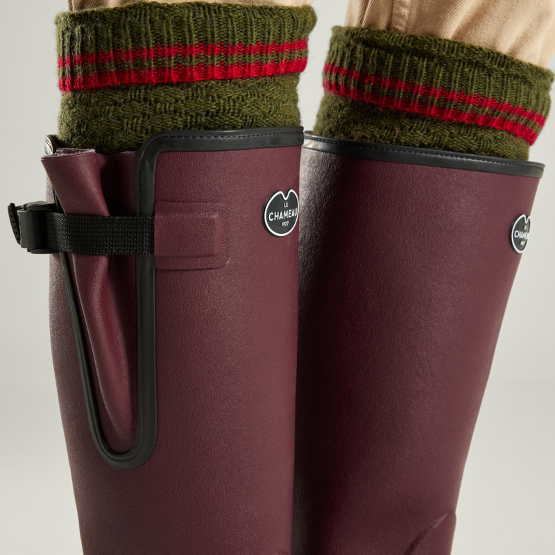 Le Chameau Men's Vierzonord Neoprene Lined Wellington Boots - Oxblood-3