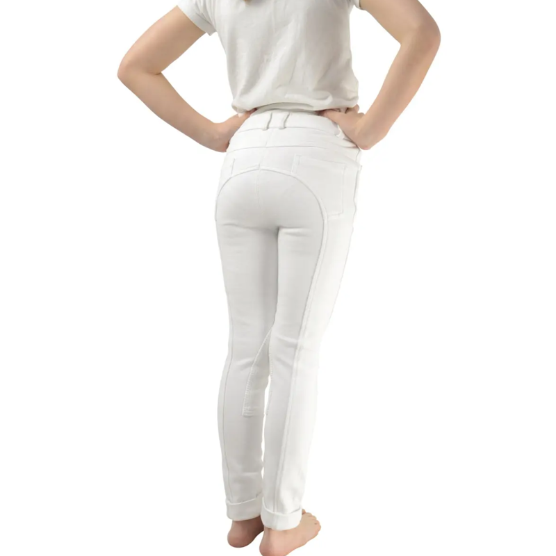 Hy Equestrian Melton Children's Jodhpurs - White-1