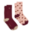 Joules Ladies Everyday 2 Pack Socks - Pink/Berry Horse