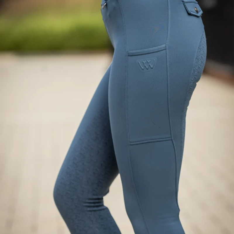 Woof Wear Ladies Vision Riding Tights - Petrol Blue-2