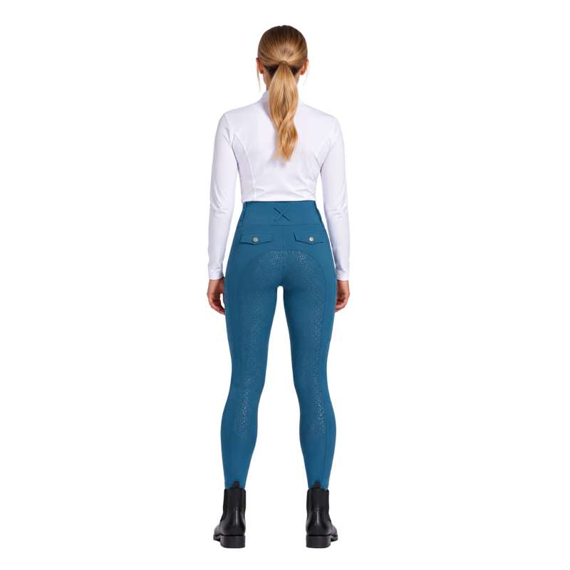 Woof Wear Ladies Vision Riding Tights - Petrol Blue-1