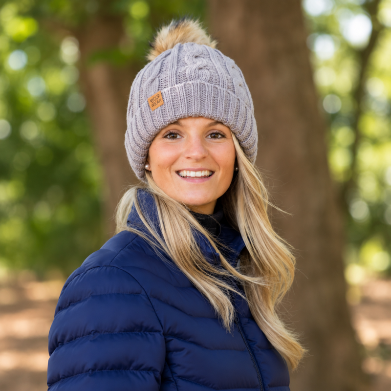 Woof Wear Cable Knit Beanie - Stone