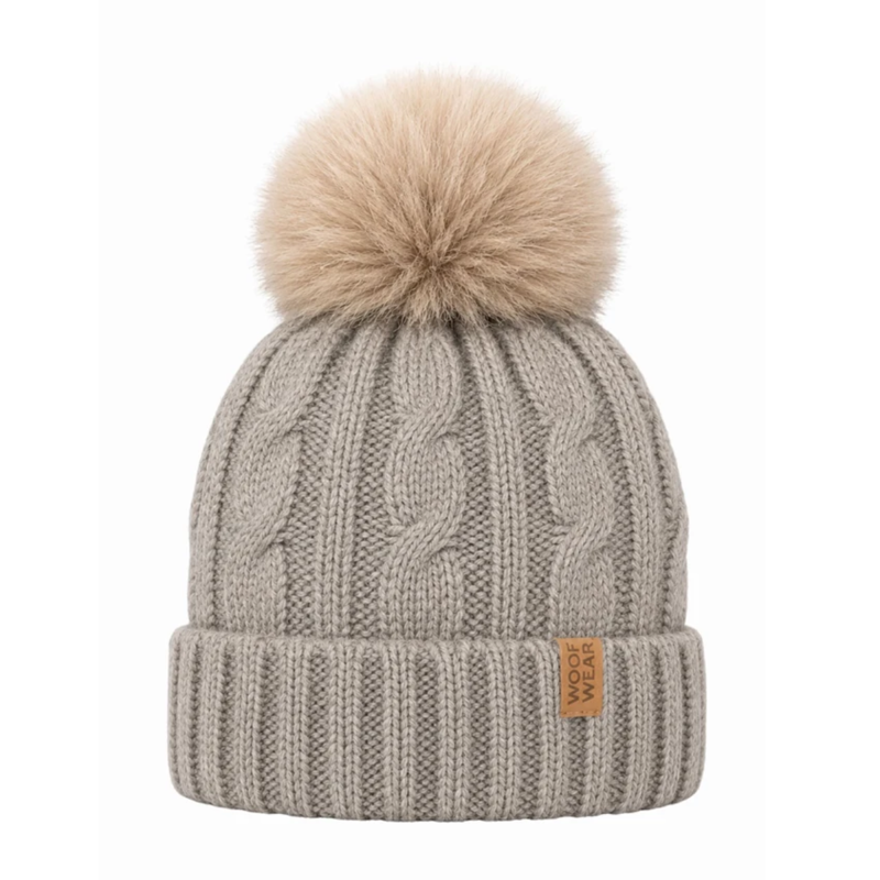 Woof Wear Cable Knit Beanie - Stone-1