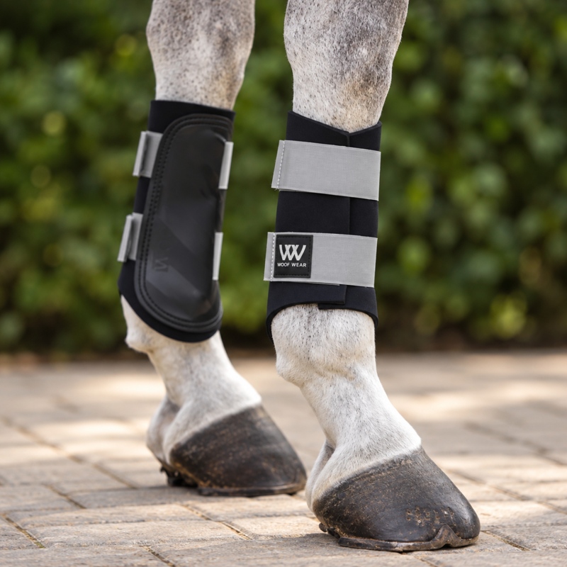 Woof Wear Club Brushing Boots - Black/Steel