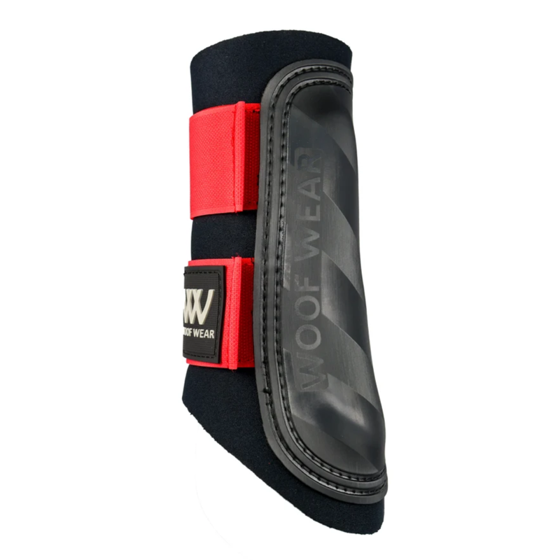 Woof Wear Club Brushing Boots - Black/Royal Red-3