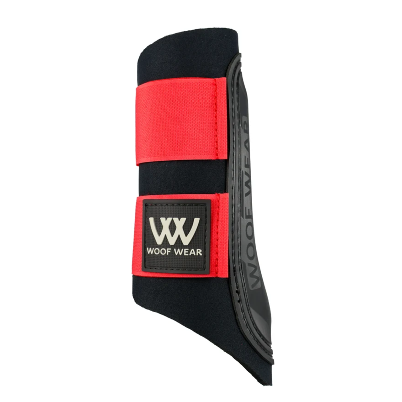 Woof Wear Club Brushing Boots - Black/Royal Red-2