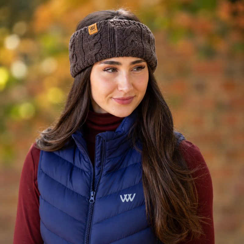 Woof Wear Cable Knit Headband - Chocolate