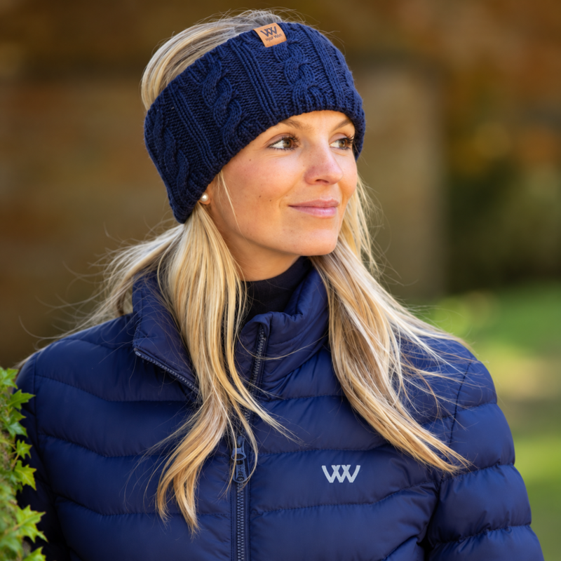 Woof Wear Cable Knit Headband - Navy