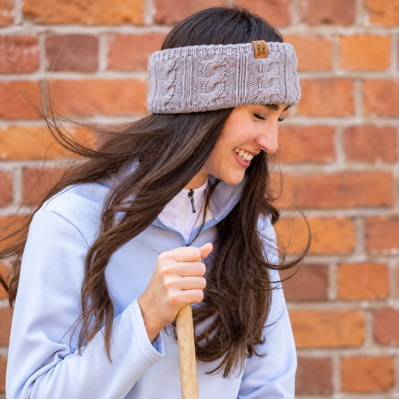 Woof Wear Cable Knit Headband - Stone-1