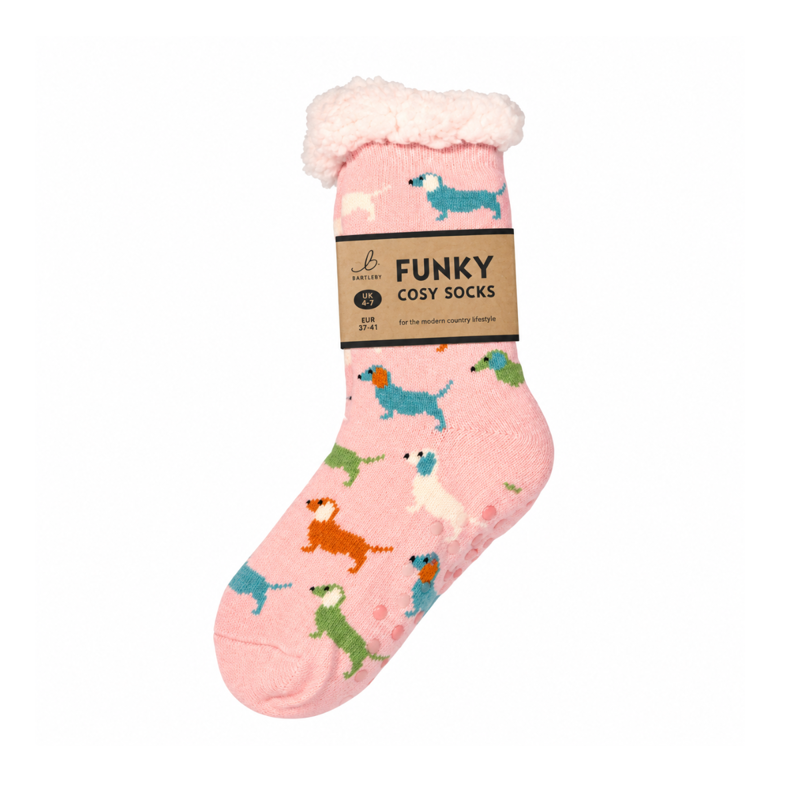 Bartleby Ladies Sherpa Socks  - UK 4-8 - Dachshund