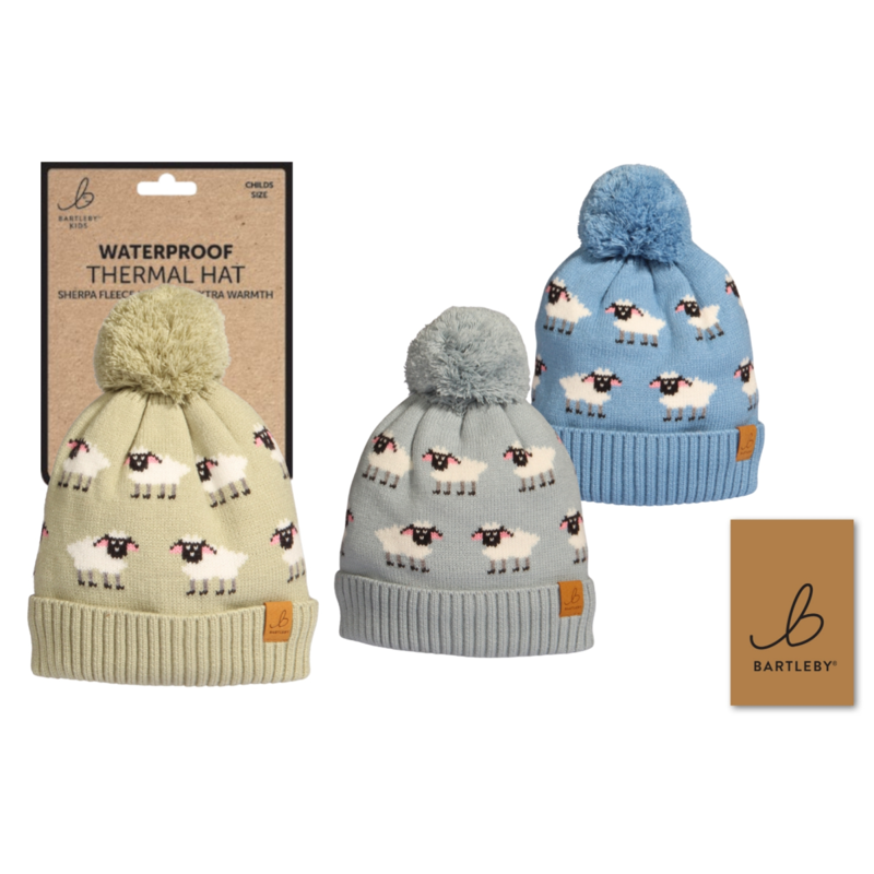 Bartleby Child's Assorted Waterproof Knitted Bobble Hat - Sheep