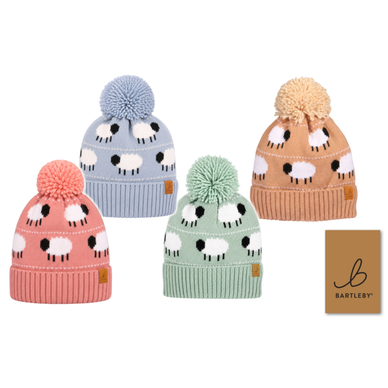 Bartleby Adults Assorted Waterproof Bobble Hat - Sheep