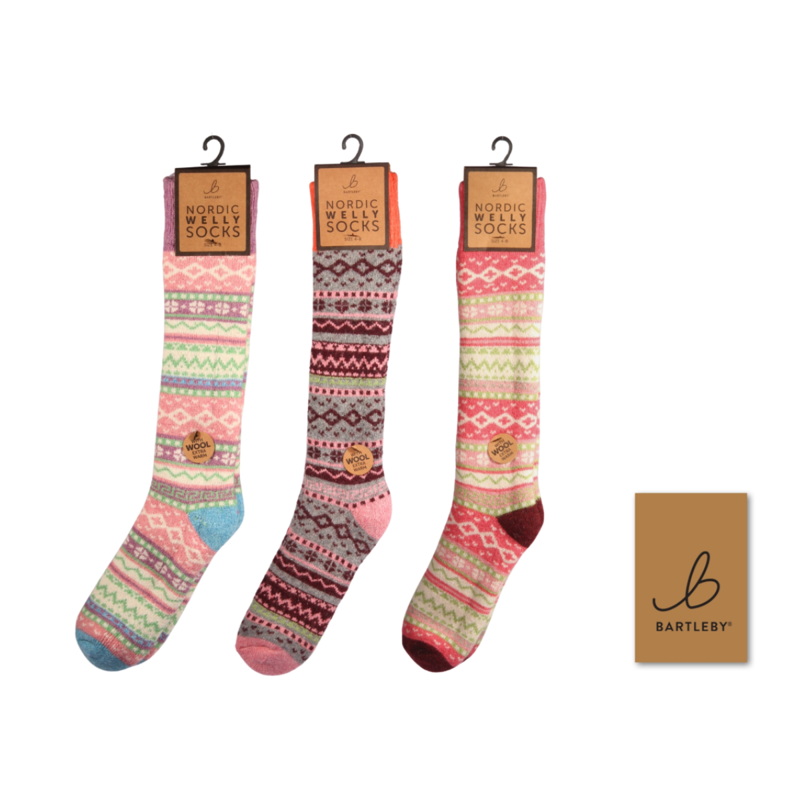 Bartleby Ladies Assorted Wool Long Socks - Nordic 