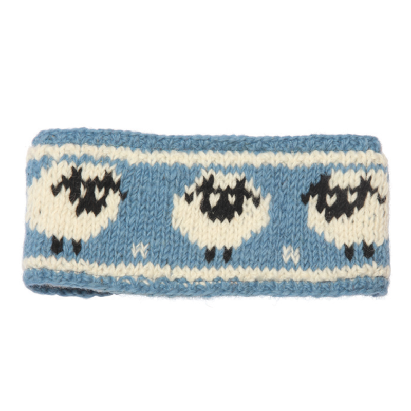 Bartleby Wool Sherpa Lined Headband - Sheep Blue