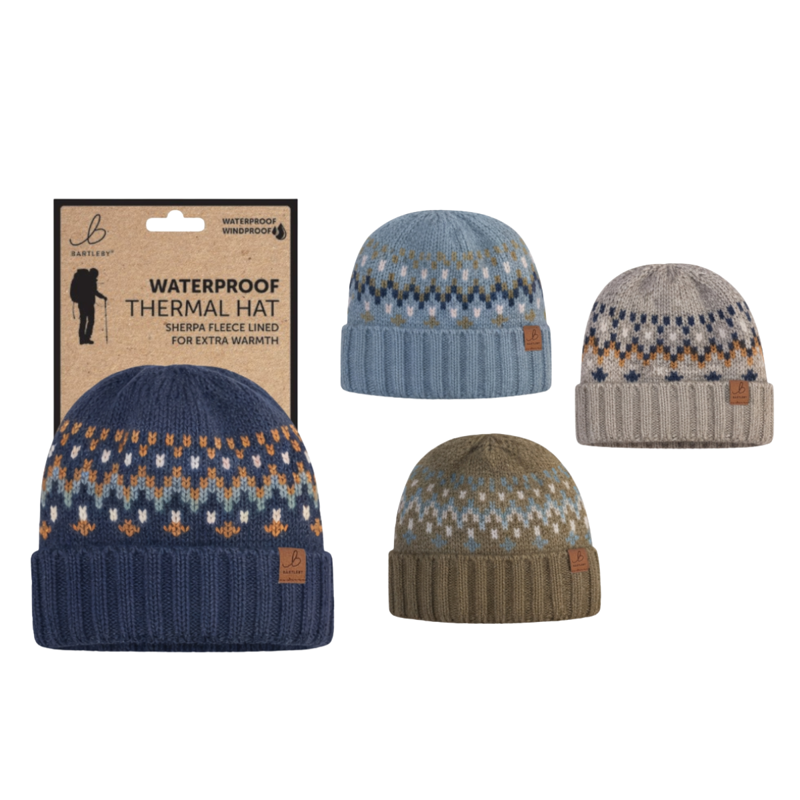 Bartleby Unisex Sherpa Lined Waterproof Beanie - Nordic Assorted