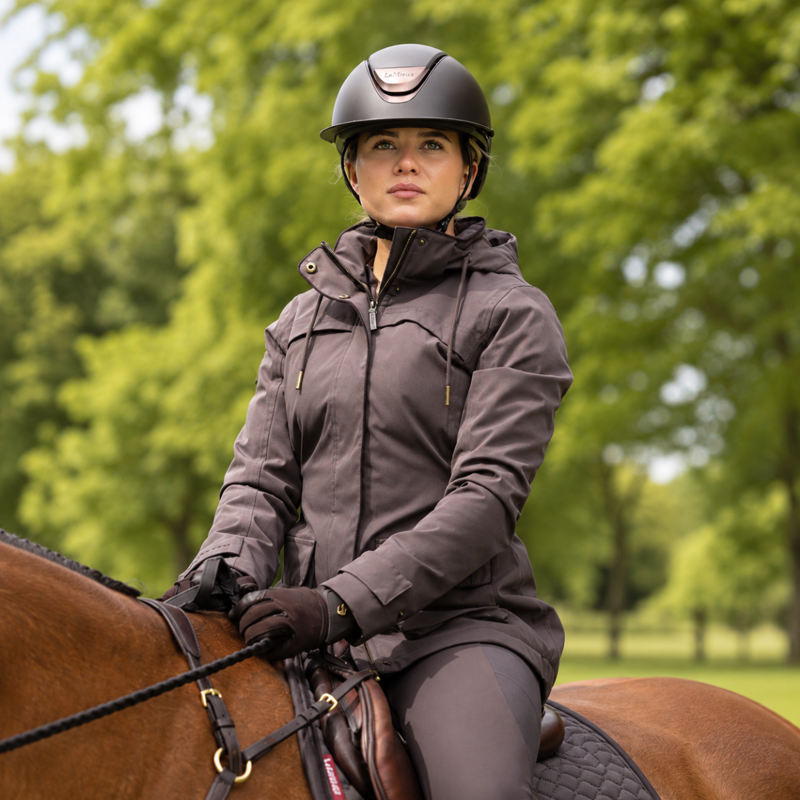 LeMieux Ladies Heritage Beatrice Waterproof Coat - Cocoa-11