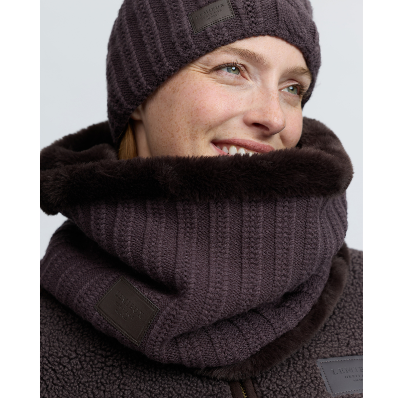 LeMieux Ladies Heritage Knitted Snood - Cocoa-3