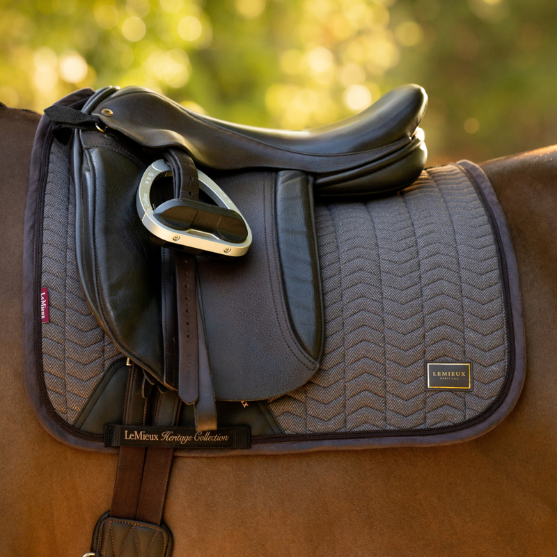 LeMieux Heritage Herringbone Dressage Square - Cocoa-1