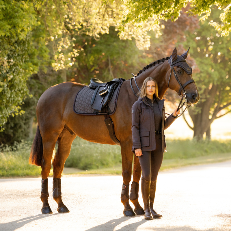 LeMieux Heritage Herringbone Dressage Square - Cocoa-7