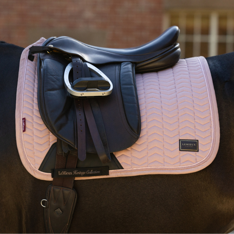 LeMieux Heritage Herringbone Dressage Square - Wild Rose-1