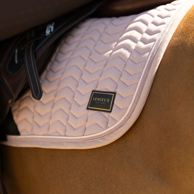 LeMieux Heritage Herringbone Jump Square - Wild Rose-2