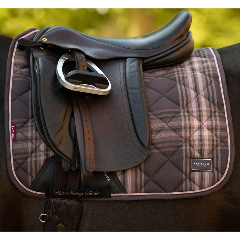 LeMieux Heritage Check Dressage Square - Cocoa-1