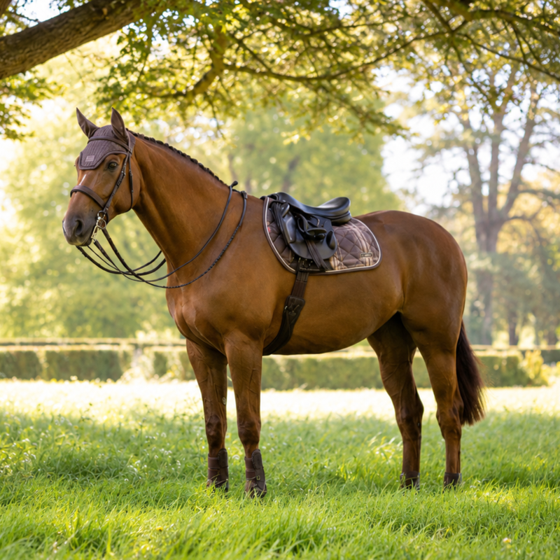 LeMieux Heritage Check Jump Square - Cocoa-2