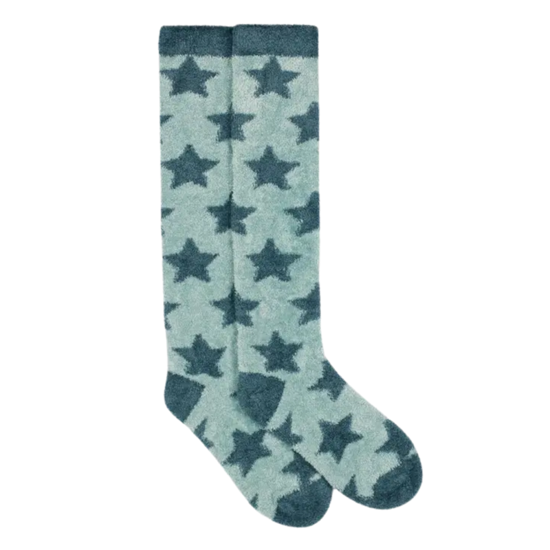 LeMieux Junior Sasha Star Fluffy Socks - Petrol-1