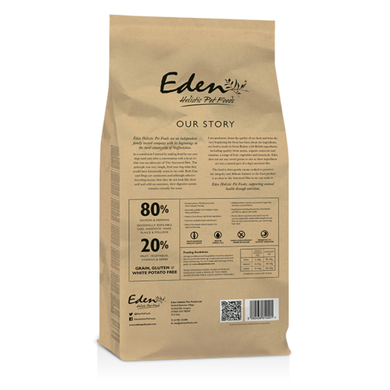 Eden 80/20 Fish Cuisine Sporting and Working Dog Food Medium Kibble - 15kg-1
