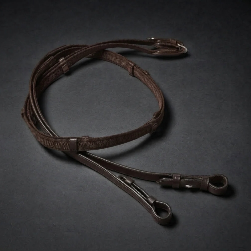 Cameo Super Grip Reins - Dark Brown-1