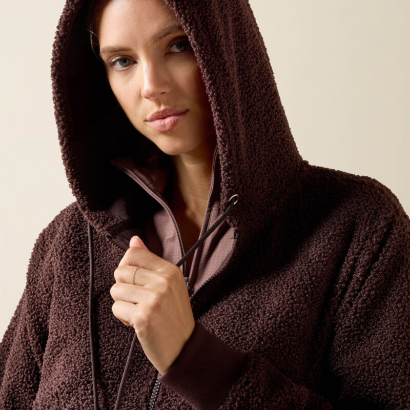 Ariat Women's Orinda 1/4 Zip Hoodie - Chocolate Plum-2