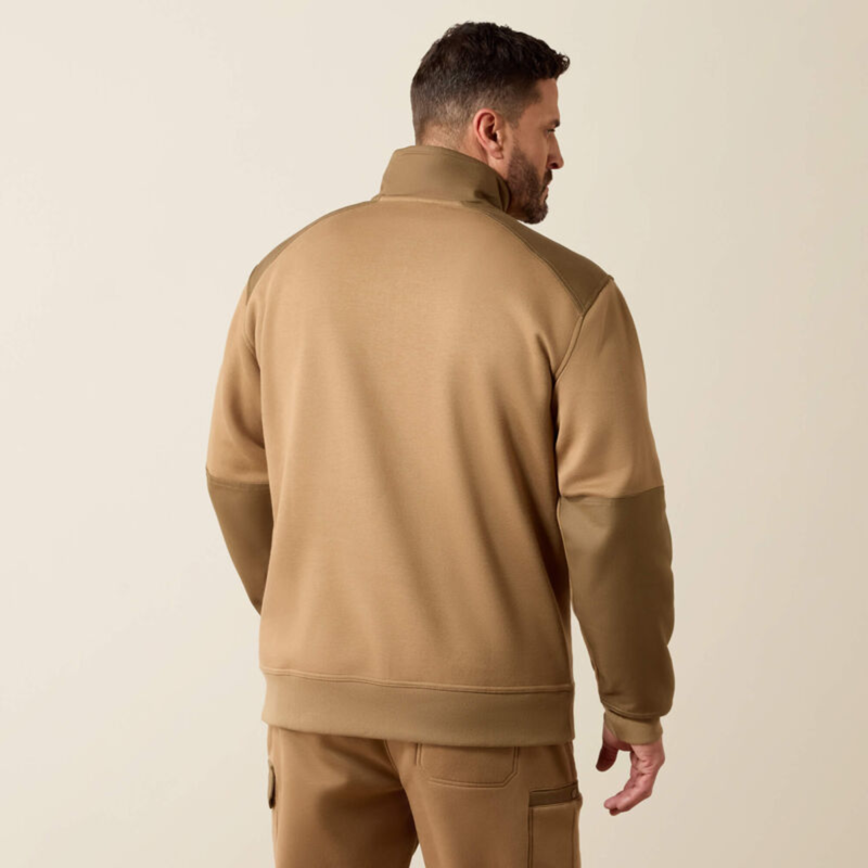 Ariat Men's Rebar Workman Duracanvas 1/4 Zip Sweatshirt - Field Khaki-1