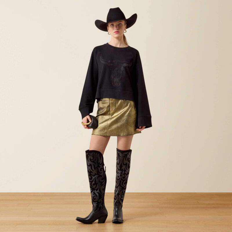 Ariat Women's Steer Statement Sweatshirt - Black-3