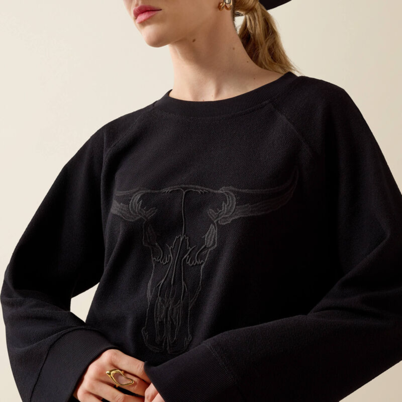 Ariat Women's Steer Statement Sweatshirt - Black-2