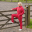Supreme Products Child's Dotty Fleece Onesie - Rich Raspberry