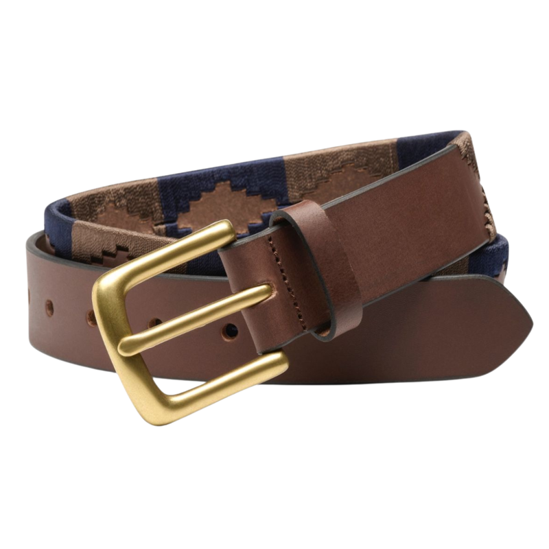 Ibex of England Men's Polo Belt - Brown/Fawn/Navy