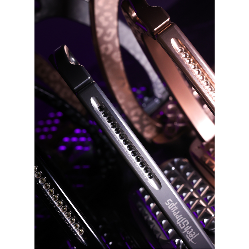 Tech Stirrups Venice Sloped Evo Swarovski Safety Stirrups Untamed Collection Leopard Stirrups - Rose Gold/Silk-5
