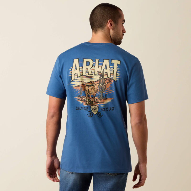 Ariat Men's Lone Longhorn T-Shirt - Grisalle-1