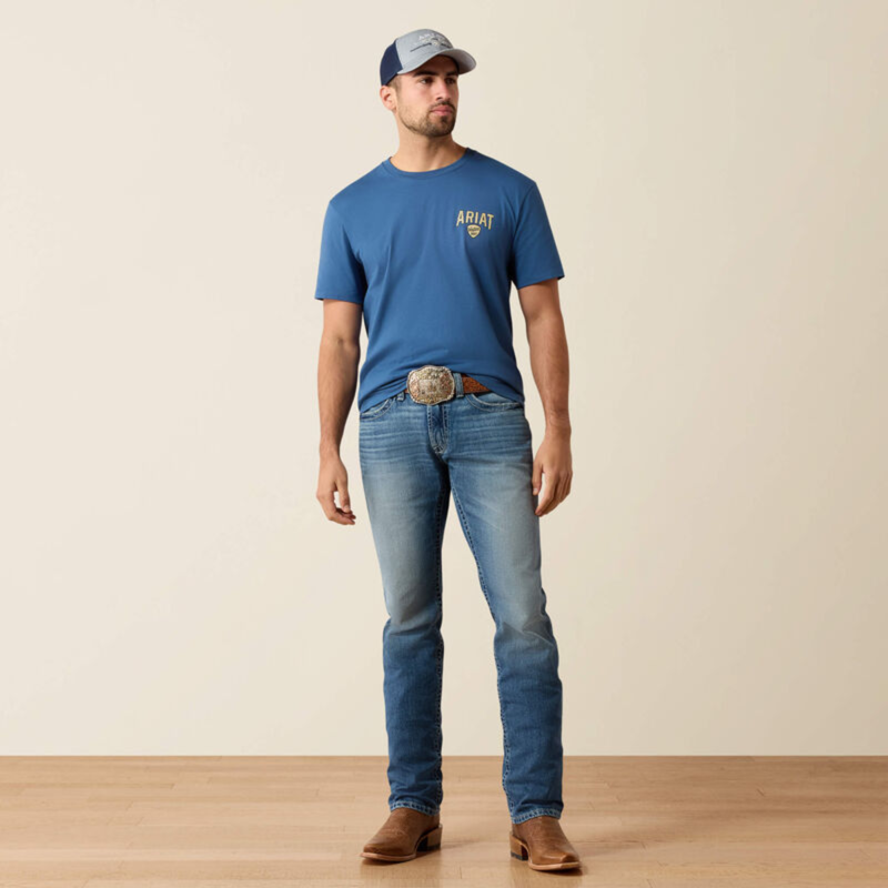 Ariat Men's Lone Longhorn T-Shirt - Grisalle-4