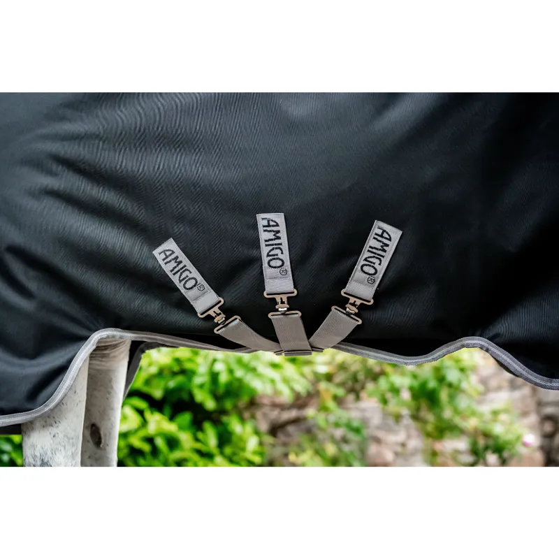 Horseware Amigo Bravo 12 Plus Lite 0g Turnout Rug -  Black/Titanium Grey Silver-2