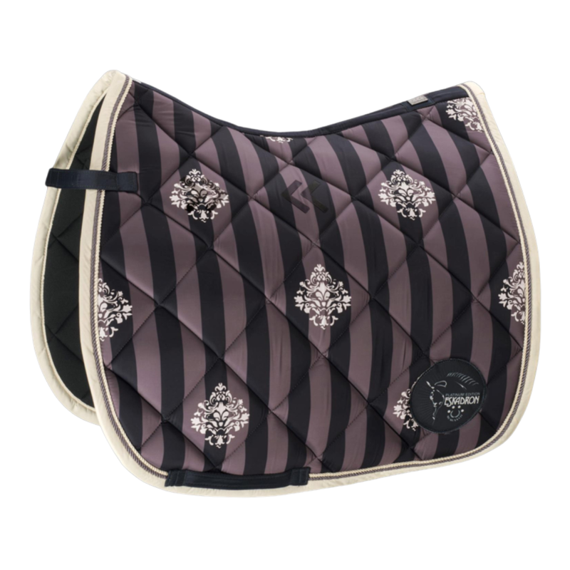 Eskadron Platinum Glossy Striped Saddlecloth - Dark Navy