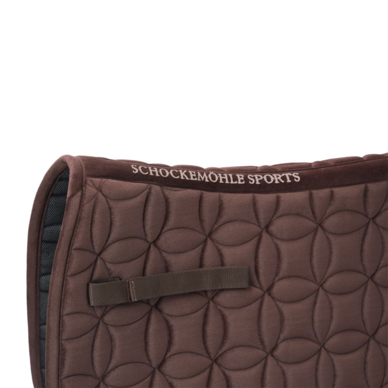 Schockemohle SP Soft Velvet D Style Saddle Pad - Full - Mocca-1