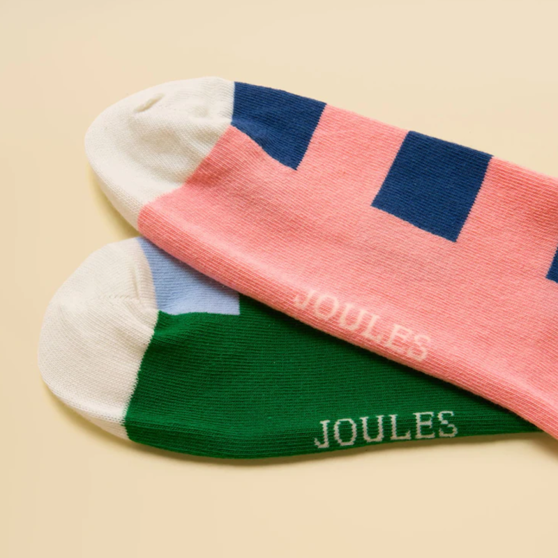 Joules Mens' Kingsbury Socks 2 Pack - Pink Green-2