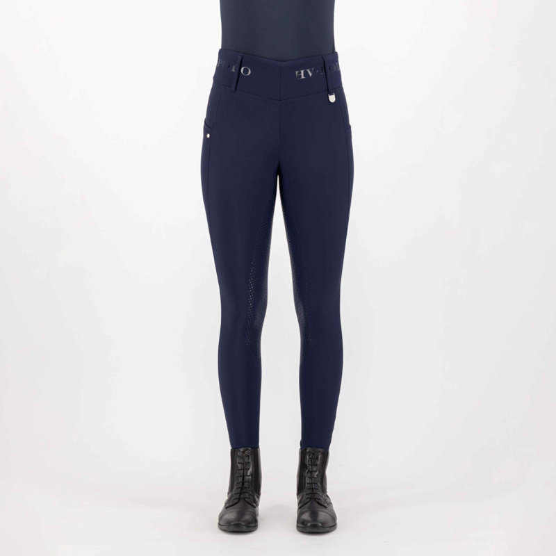 HV Polo Children's Favourite Full Grip Riding Tights - Navy-5