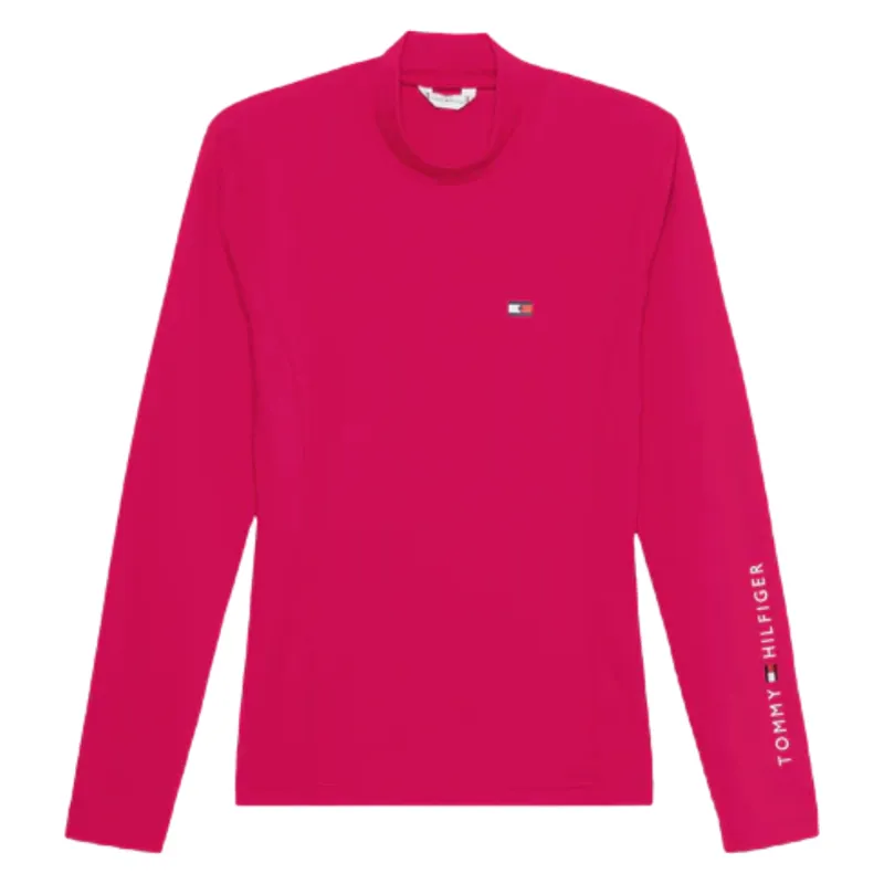 Tommy Hilfiger High Neck Long Sleeve Base Layer - Cherry