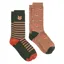 Joules Men's Kingsbury 2 Pack Socks - Green Fox