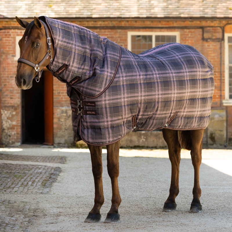 LeMieux Arika Heritage Check 200g Stable Rug with Neck - Cocoa-1