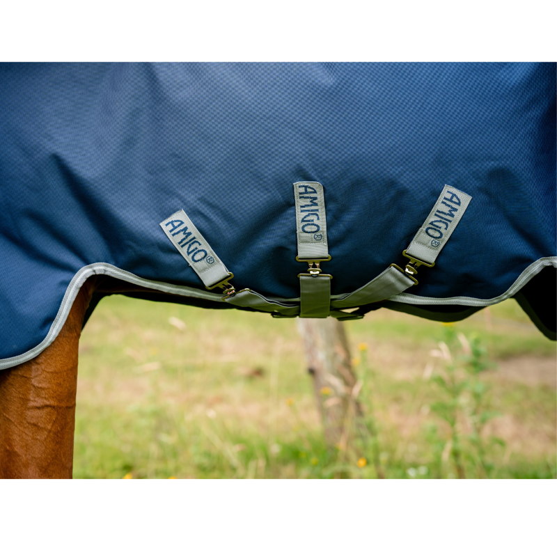 Horseware Amigo Bravo 12 Plus Bundle Turnout Rug - 50g Outer with 100g and 200g Liner - Navy/Titanium Grey Silver-7