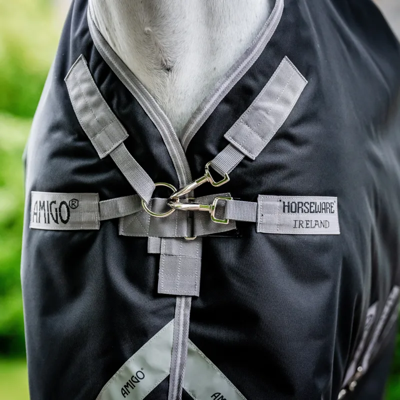Horseware Amigo Bravo 12 Plus Lite 0g Turnout Rug -  Black/Titanium Grey Silver-1