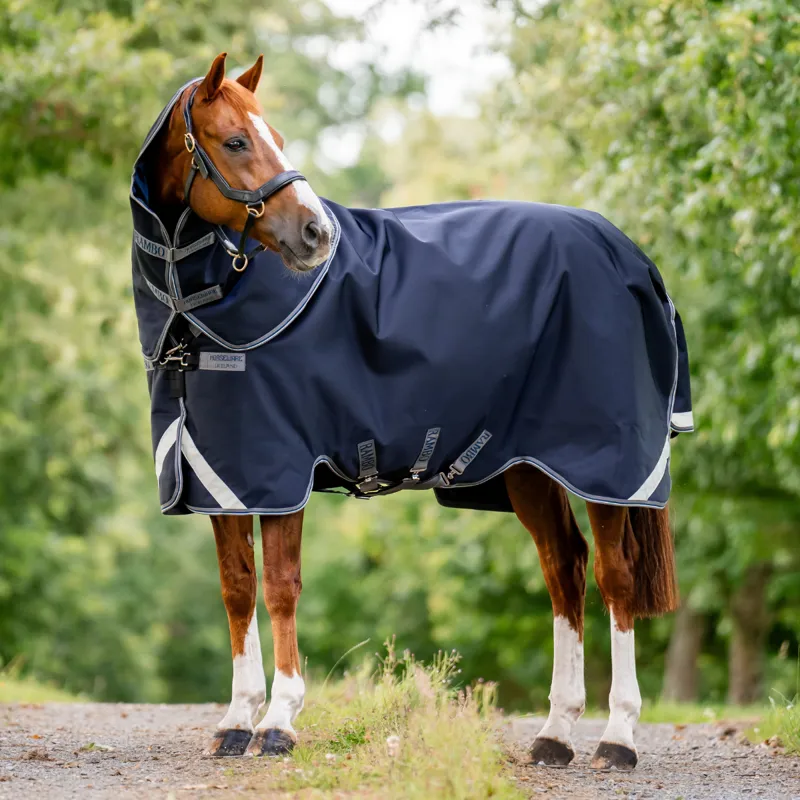 Horseware Rambo Supreme 1680D Turnout Plus Lite 0g - Navy/Thunderstorm Grey/Silver-5